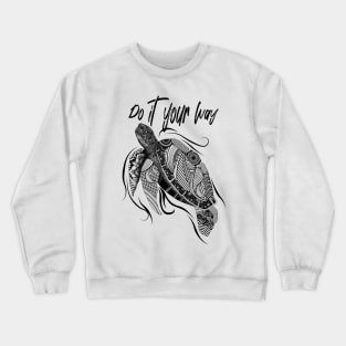 Turtle, Flower, Positive, Marine, Spiritual Crewneck Sweatshirt